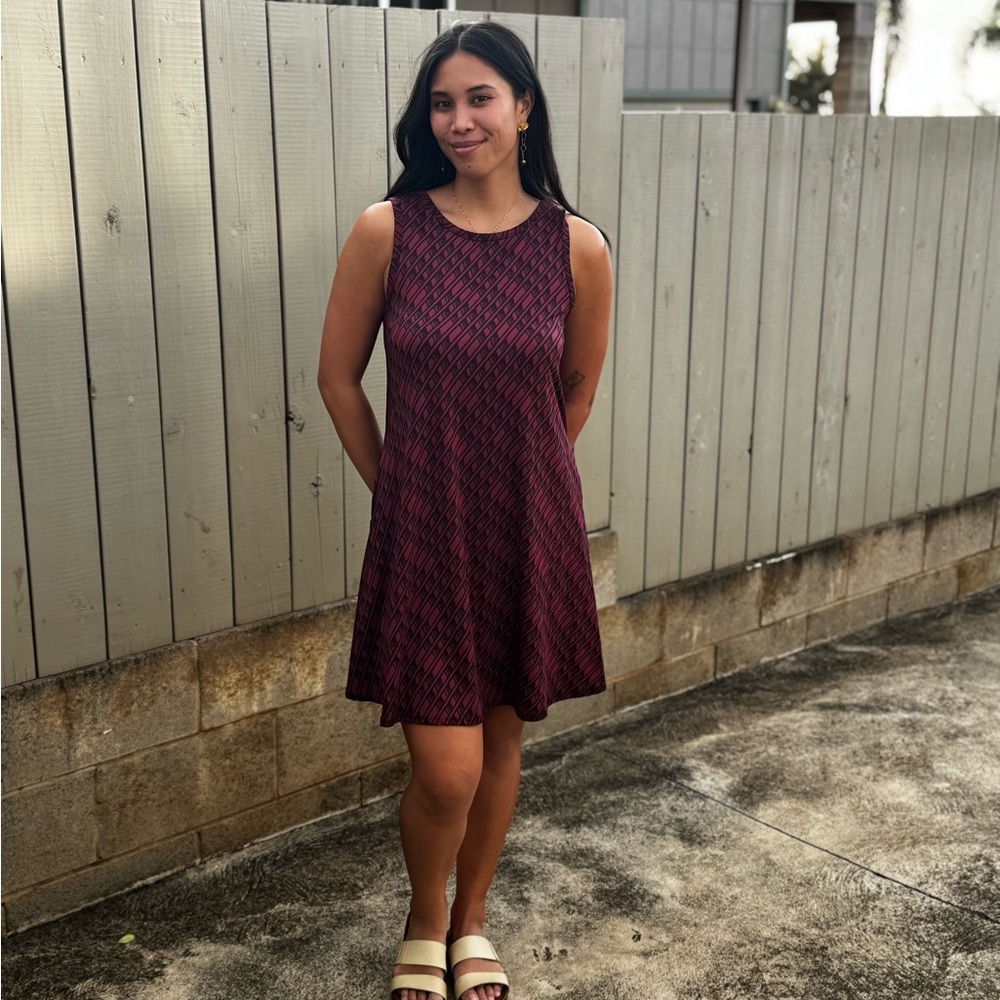 Manaola Burgundy and Black Mini Dress